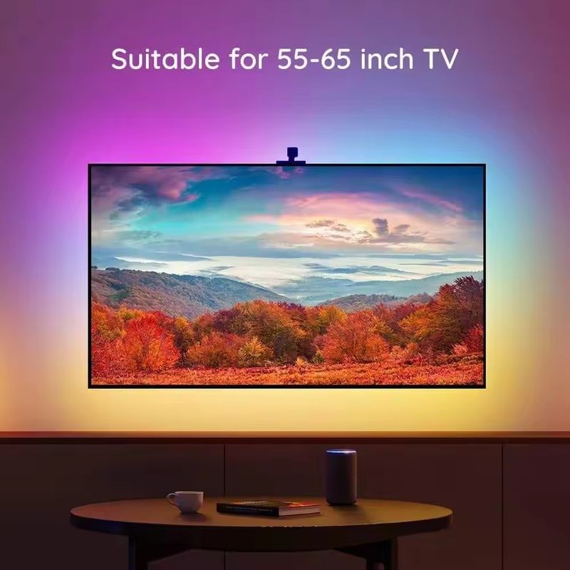 RGB décor bar LED Smart TV rétroéclairage Lumières à bande avec caméra IP20 3.8m 12V pour télévision