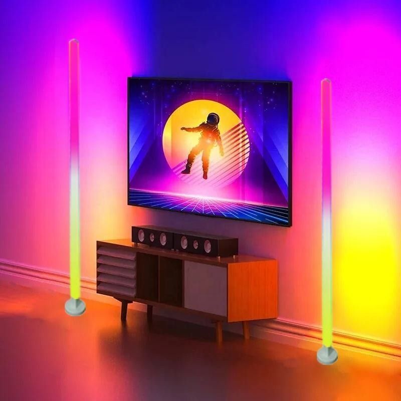 Matériau du corps de la lampe ABS 5V DC Entrée RGBIC Corner Standing Lamp App Lumières intelligentes pour la maison