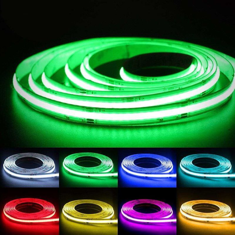 10 mm largeur de PCB RGB flexible COB LED bande lumineuse Source lumineuse LED sans tache IP20 DC 12V