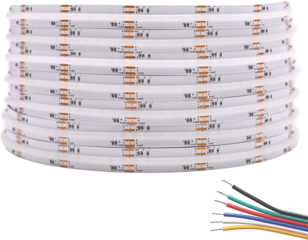 50000 heures de durée de vie RGBCCT COB Lumière à bande LED pour éclairage de salon et de chambre