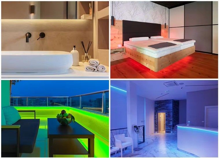 50000 heures de durée de vie RGBCCT COB Lumière à bande LED pour éclairage de salon et de chambre