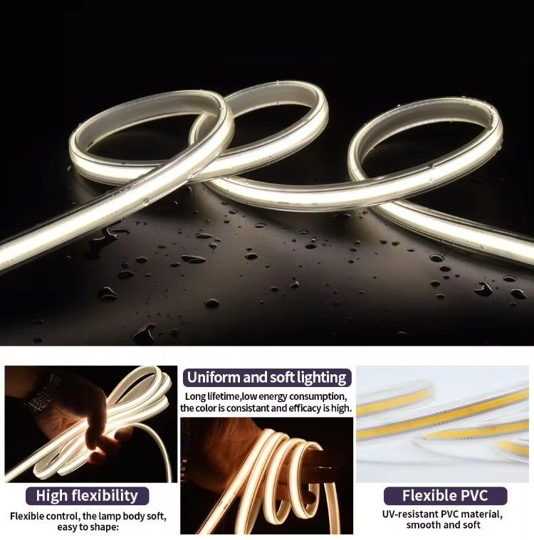 Lumière à bande LED COB imperméable à l'eau IP65 220V 110V 2- Température de couleur 2700K/3000K/4000K/6000K