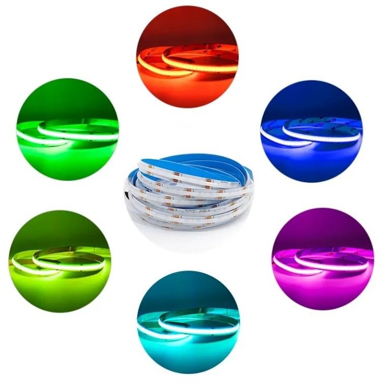 80lm/w 400leds/m Ultra Thin 5V 12V 24V IP20 Blanc COB LED Light Strip 3mm 5mm Largeur Blanc bleu rouge vert FCOB LED Strip